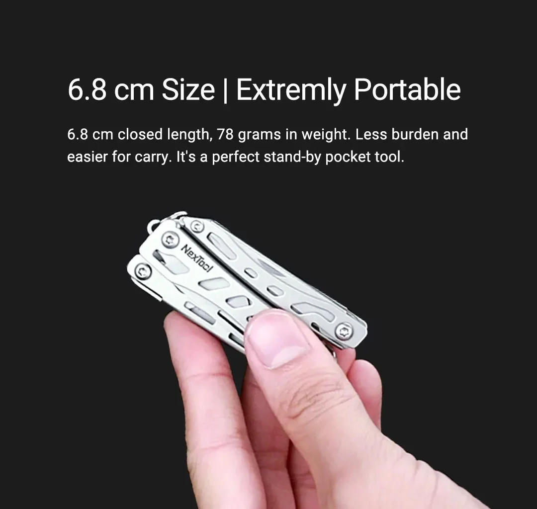 Description Picture 6 of itemNexTool Mini Flagship Red/Green 10 IN 1 Multi Functional Folding EDC Hand Tool Screwdriver Mini Pliers Bottle Opener Outdoor