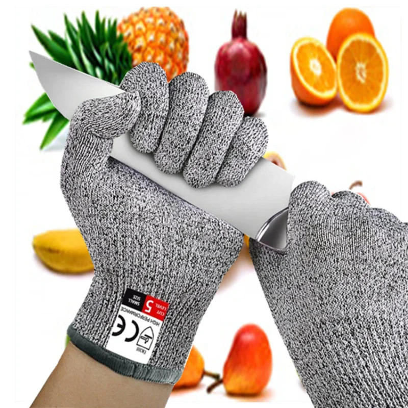 Description Picture 3 of item1 Pair Grade Level 5 Cut-resistant Gloves Anti Cutting Safety Gloves for Kitchen Garden Woodworking Construction Gardening