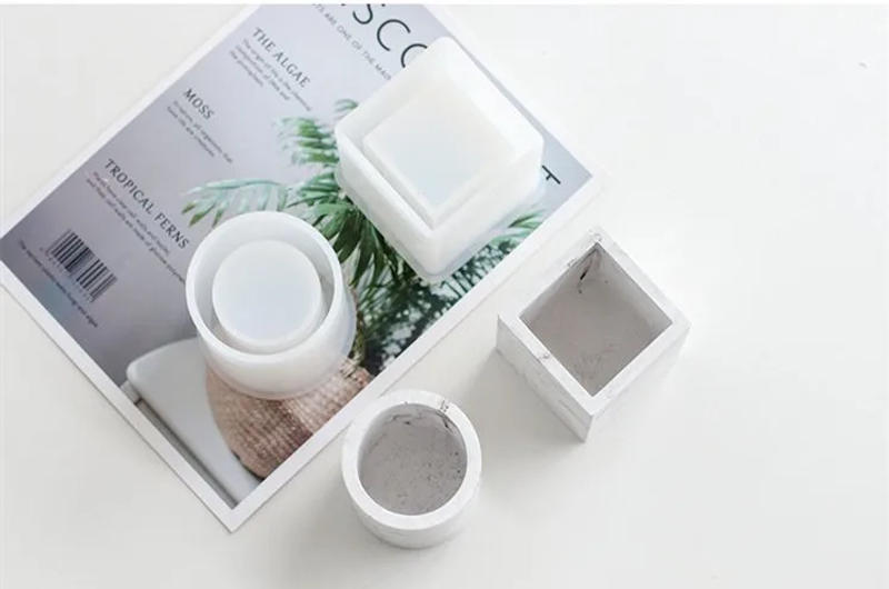 Description Picture 4 of itemConcrete Clay Flower Pot Vase Silicone Mold UV Succulent Flower Pot Mold DIY Epoxy Candle Container Cup Gypsum Resin Mold