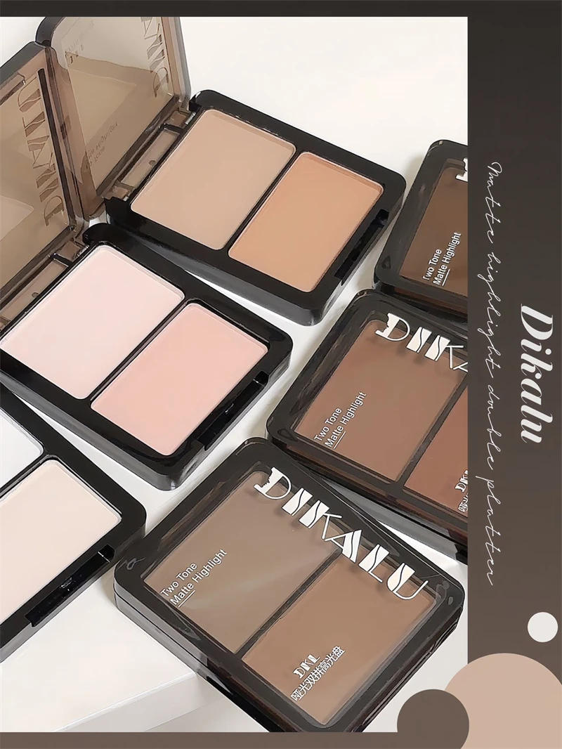 Description Picture 2 of itemHighlighter Contour Palette 3D Facial Bronzer Cosmetic Face Shading Powder Two-toned Lasting Matte Nose Shadow Makeup Cosmetics