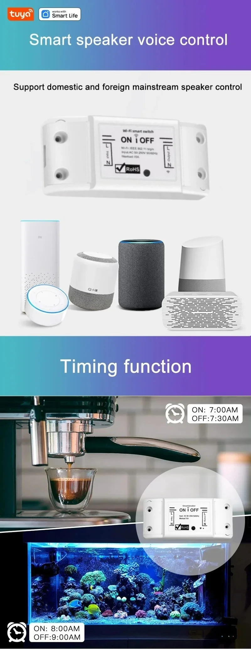 Description Picture 3 of itemDIY WiFi Smart Light Switch Universal Breaker Timer Wireless Remote Control Works with Alexa Google Home Smart Home