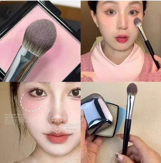 Description Picture 2 of itemNew Beauty Smudge Blusher Brush Powder Blush Cream Liquid Blush Makeup Brushes Flat Small Precise Blush Brush Makeup Tools