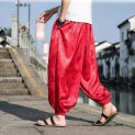 2024 Spring Outdoor Brand Pants For Men Lce Silk Dragon Dark Flower Loose Bloomers High Quality Wide Leg Casual Trousers Male