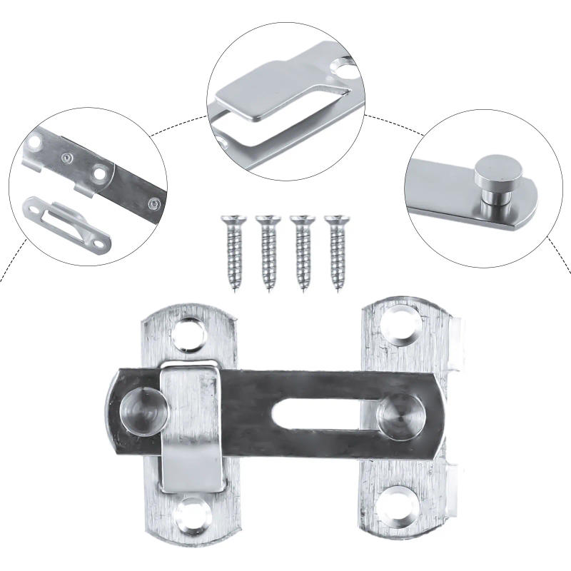 Description Picture 2 of itemStainless Steel Sliding Door Lock For Window Cabinet Fitting Hasp Latch Lock Strong Professional Easy to install
