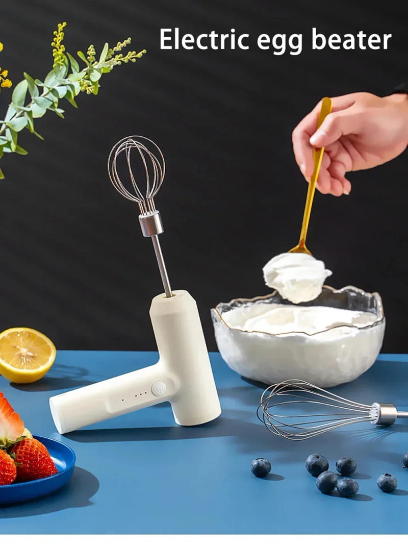 Description Picture 6 of item1 PCS Wireless Electric Food Mixer Handheld 3 Speeds Egg Beater Baking Dough Cake Cream Mixer Automatic Egg Beater Kitchen Tool