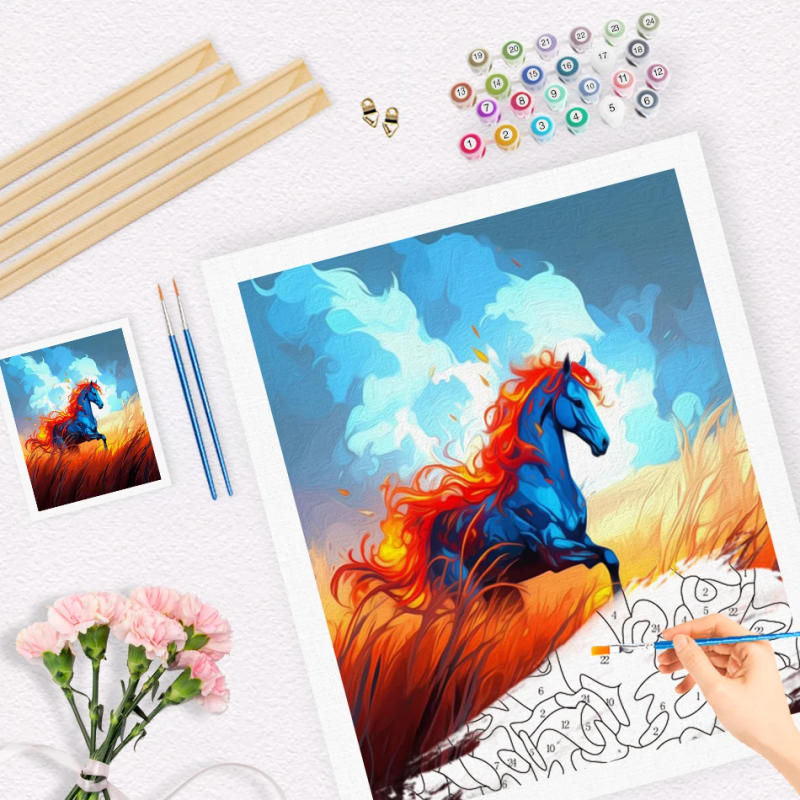 Description Picture 4 of itemRUOPOTY-Painting By Number Adults Animal Horse Unicorn Abstract Color Oil Painting Modern With Frame Canvas Art Painting Picture