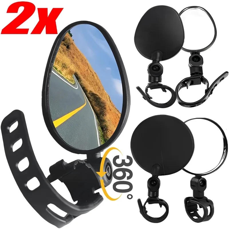 Description Picture 5 of itemBicycle Rearview Mirror Handlebar Mount 360 Rotation Adjustable Bike Wide Angle Modified Convex Mirrors Reflector Accessories