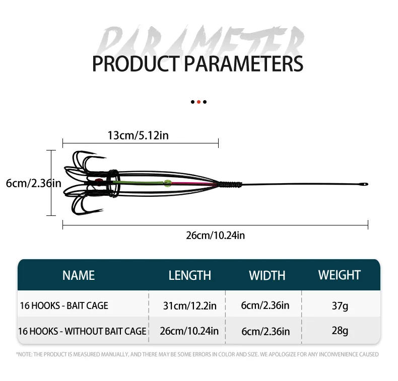 Description Picture 3 of itemFishing Accessories 8 Claw 16 Hook Squid Bait Trap Cage Fishing Lure Cage Octopus Hook Trap Basket Fishing Tools Tackle
