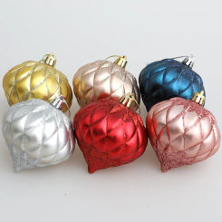 3Pcs/Box Painted Onion Balls Christmas Tree Ornament DIY Crafts Painted New Year Christmas Gifts Boxes Pendant Hanging Ornament