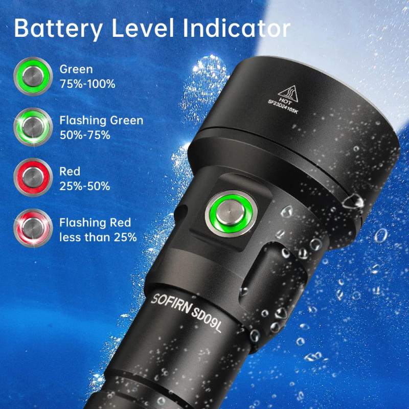 Description Picture 5 of itemSofirn SD09L 6800lm Underwater Waterproof Torch 21700 LED Flashlight USB Rechargeable SST40 Diving Light