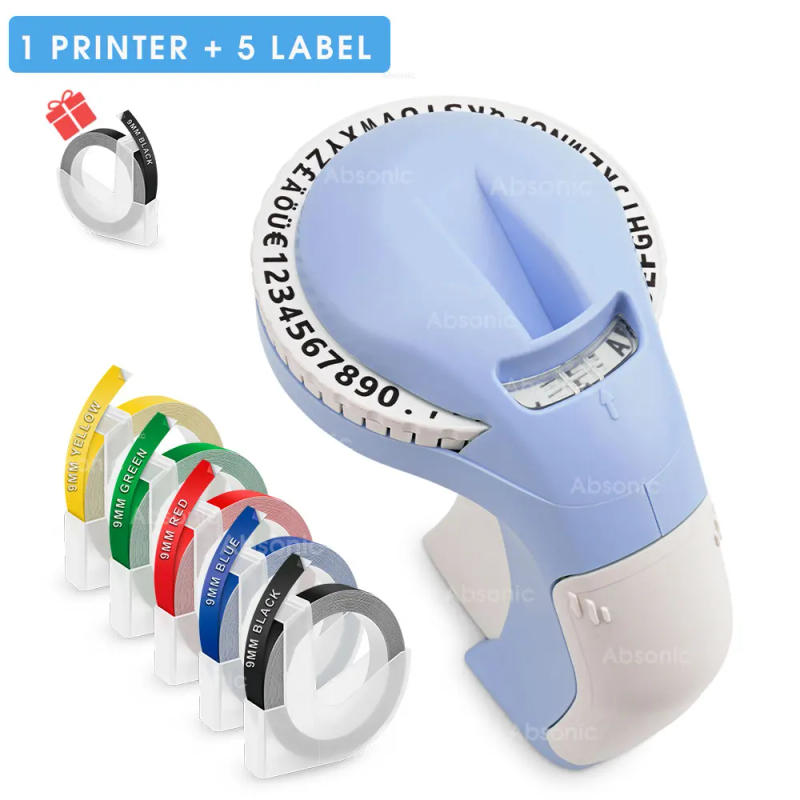 Description Picture 2 of itemB90 3D Embossing Label Maker Similar to Dymo 12965 Motex E101 Printer Portable Manual Embossing Labeller for Dymo 9mm Label Tape