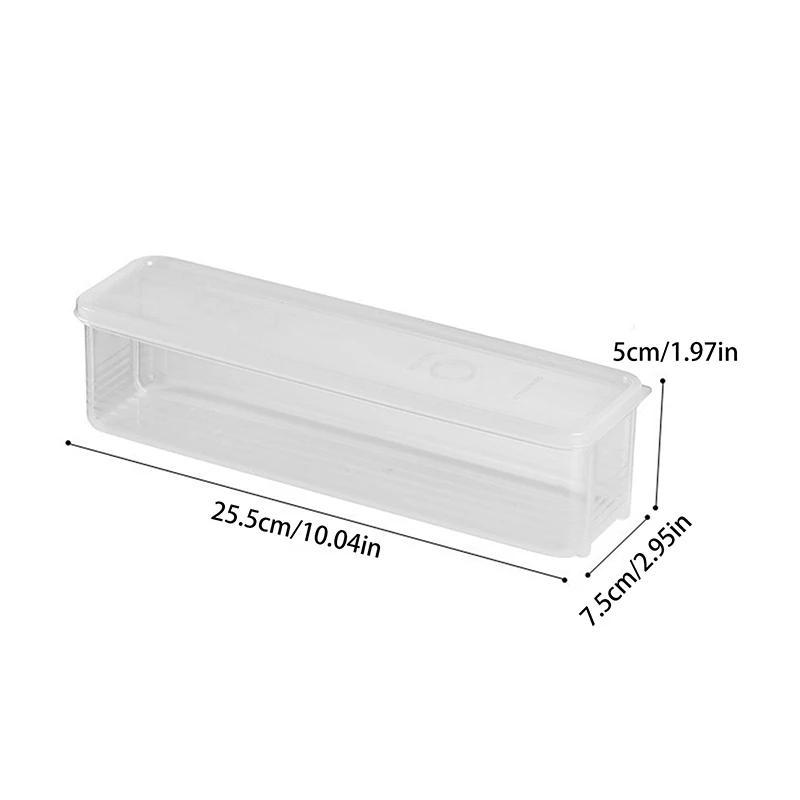 Description Picture 6 of item1pcs Long Rectangular Food Storage Containers, Plastic Reusable Refrigerator Organizer Boxes for Herbs, Vegetables, Noodles