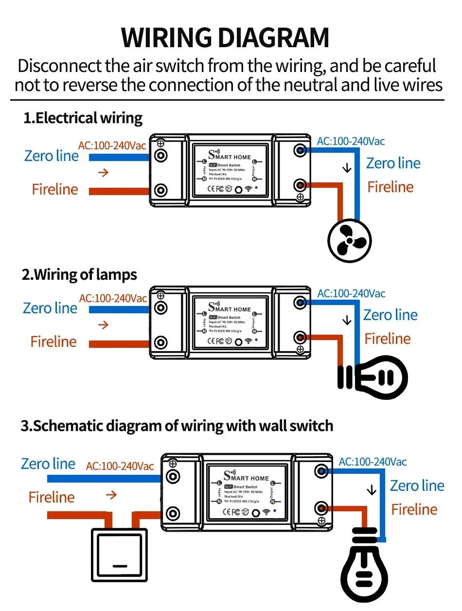 Description Picture 3 of itemTuya WiFi Smart Switch APP Wireless Controller Universal Breaker Timer Smart Life Work with LED Light Switch Alexa Accessories