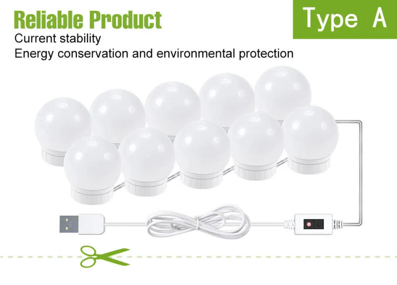 Description Picture 3 of itemLED Makeup Mirror Vanity Light Bulb Dressing Table Lamp Dimmable Bedroom Decoration Bathroom Cosmetic Mirrors Fill Lighting DC5V