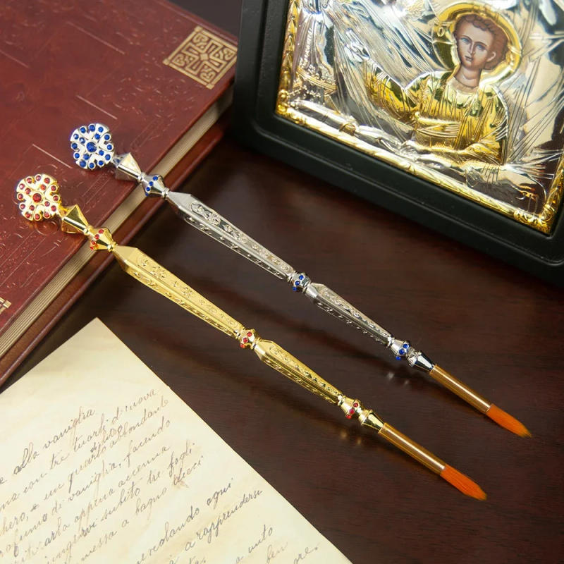 Description Picture 4 of itemOrthodox Church Sacred Oil Ritual Supplies with High-Quality Metal Vessels and Exquisite Diamond Inlaid Perfect Souvenirs