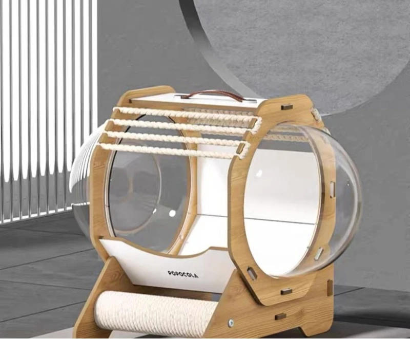 Description Picture 2 of itemCapsule Space Cabin Cat Bed Portable Closed Transparent Cats Beds and Furniture Strong Load-bearing Capacity Cat Accessories
