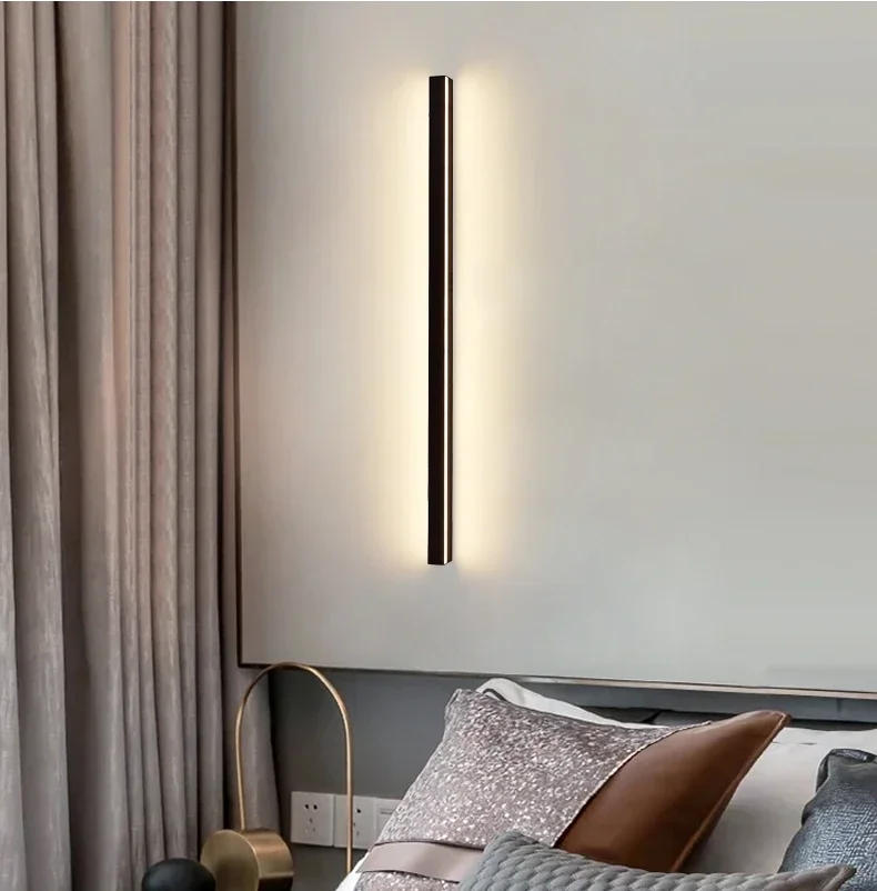 Description Picture 6 of itemWall Light Modern Minimalist Indoor Wide Simple Long Strip Creative LED Lights Background Personality Mirror Bedroom Wall Lamp