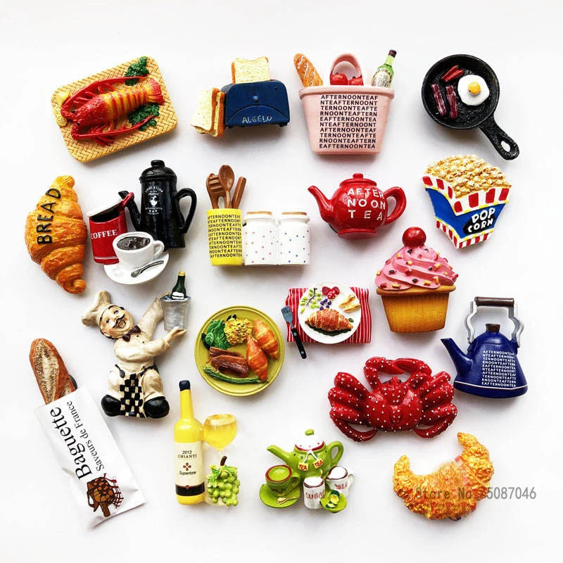 Description Picture 2 of item3D Creative Simulation Food Cute Mini Fridge Magnets Home Decor Fridge Stickers Refrigerator Paste Room Decoration Collection