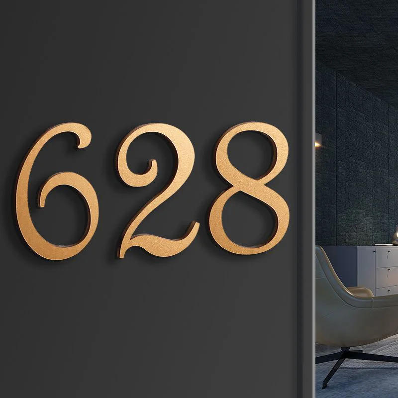 Description Picture 6 of itemNew Self Adhesive Number Sticker 0 To 9 Golden Number Digit Apartment Hotel Home House Room Address Door Number Plate Sign Decor