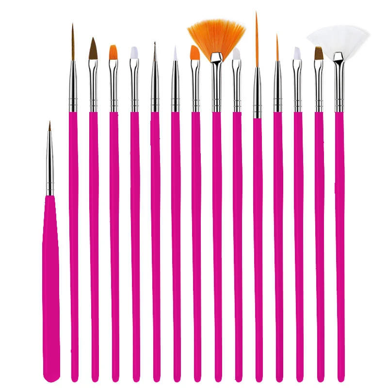 Description Picture 5 of item5/15/20Pcs Nail Art Brush Design Tip Painting Drawing Nail Brushes Set Dotting Pen Liner Acrylic UV Gel Polish Manicure Tools