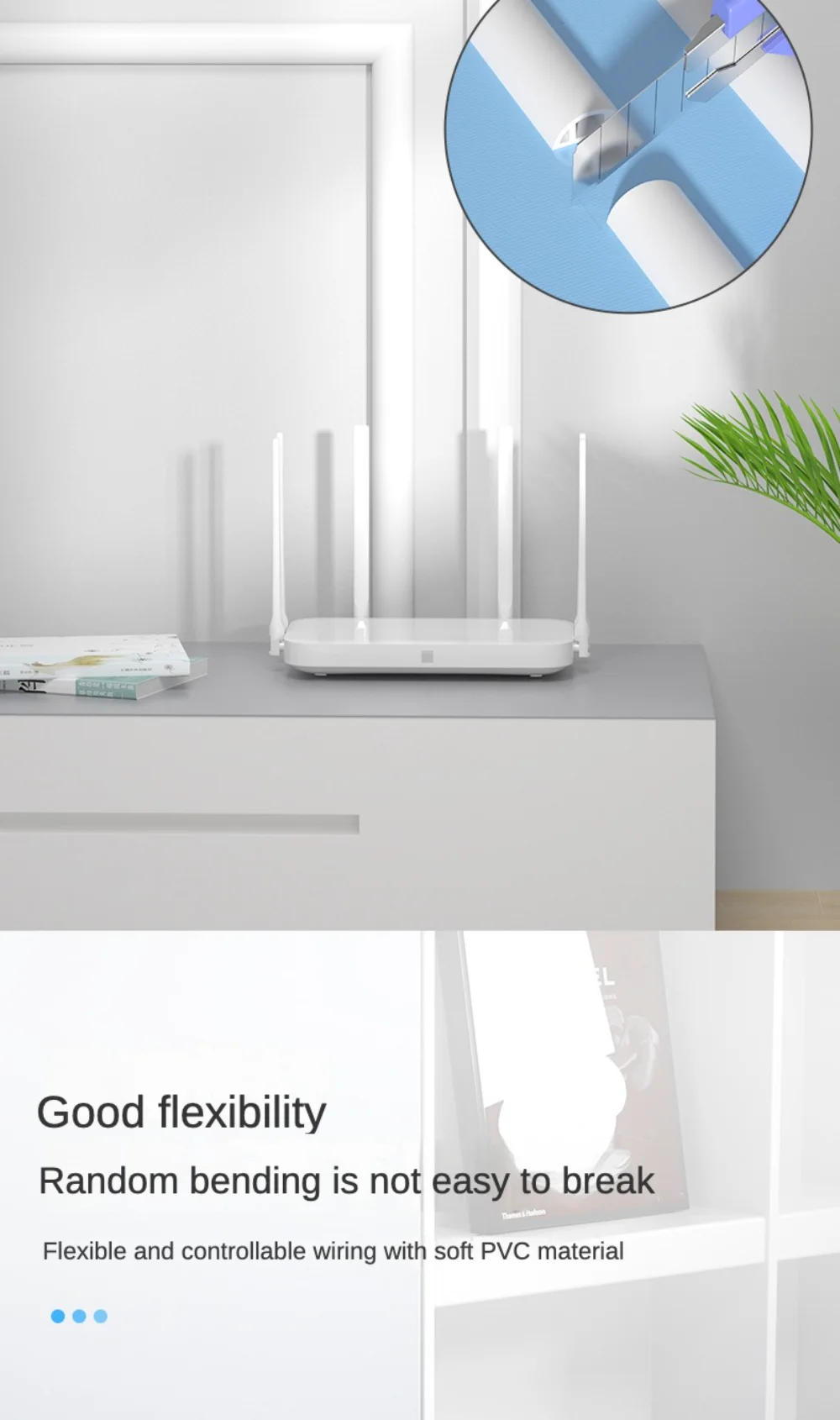 Description Picture 5 of itemFloor Cable Cover PVC Cord Protector Self-Adhesive Power Cable Protector Extension Electric Wire Duct Slot Cable Manage