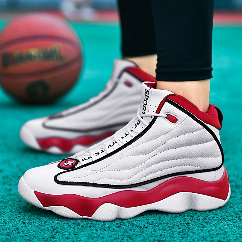 Description Picture 3 of itemSuper Cool Men Basketball Shoes Brand Sport Shoe Couples High Top Basketball Training Shoes Boys Leather Basketball Boots Unisex