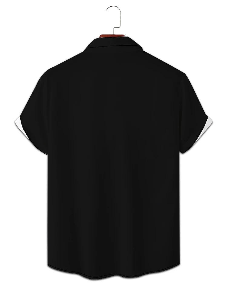 Description Picture 5 of itemCatman 3D digital printed summer short-sleeved shirt for men, personality loose lapel button design clothing, casual, fashion