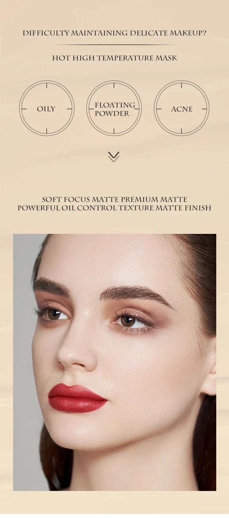 Description Picture 5 of item12 Color Matte Foundation Stick Lightweight Makeup Breathable Foundation Cream for Dark Skin Lasting Oil Control Base Make Up