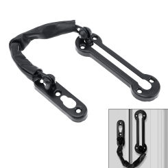 Door Chains Stainless Steel Door Chain Lock Casting Guard Latch Lock Security Chain with PU Leather Cover for Inside Doors