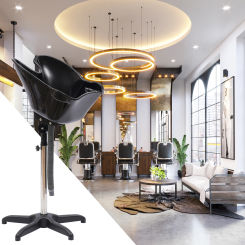 Portable Height Adjustable Salon Deep Shampoo Basin, Basin with Drain Hose, Home Barber Shop, Beauty Salon Spa
