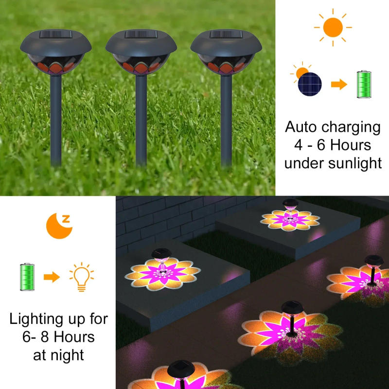 Description Picture 5 of itemSolar Lawn Lights Outdoor Projection Lamp Desktop Waterproof Garden Courtyard Light Landscape Ground Insertion Lamp Garden Decor
