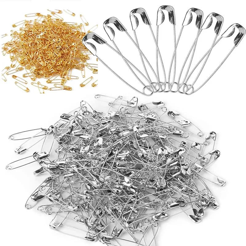 Description Picture 2 of item100/50Pcs Safety Pins 19/22/27/32/38/45/55mm Rust Resistant Nickel Plated Steel Safety Pins For Fabric Craft Garment Hang Tag