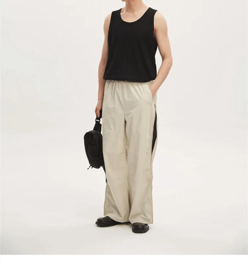 Description Picture 3 of itemSummer Men's Solid Stripe Loose Tank Top Korean Fashion Sleeveless T-shirts For Men Vest