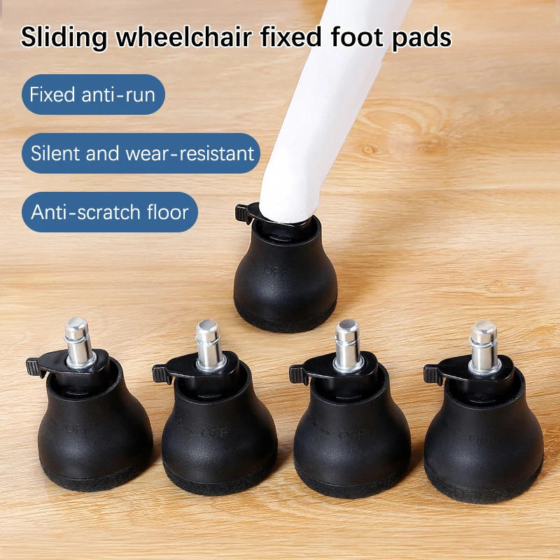 Description Picture 2 of item1Pc Office Chair Caster Swivel Wheels To Fixed Stationary Castors Replacement Bell Glides Furniture Chair Feet Wheel Stopper