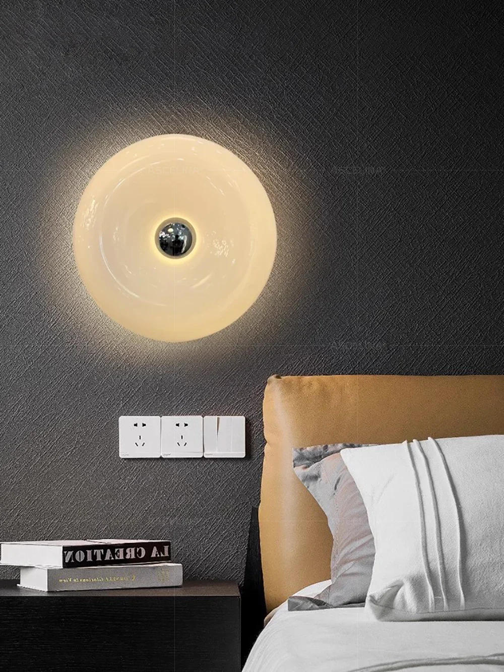 Description Picture 2 of itemLED Nordic Glass Wall Lamps Room Decor Lights Orange White Living Rooms Bedroom Hallway Balcony Indoor Ambient LED Illumination