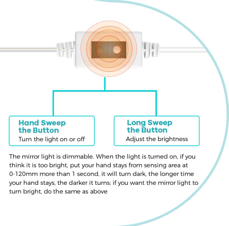 Description Picture 4 of itemLady LED Beauty Makeup Light USB 5V Dimmable Woman Vanity Bulb Hollywood Mirror Cabinet Fill Lamp Bulbs Hand Sweep Sensor Switch