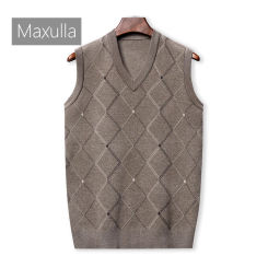 Maxulla Autumn  Winter Men's Knitted Waistcoat Outdoor Casual V-Neck Sleeveless Top Fashion Slim Retro Waistcoat Men's Clothing