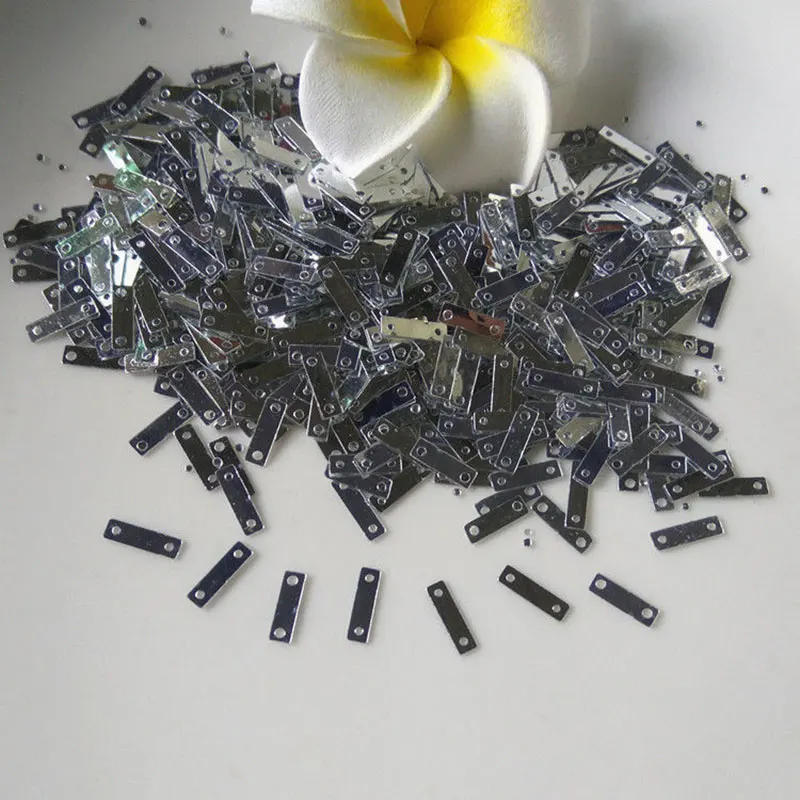 Description Picture 2 of item50g/bag PVC Long Strip Double Hole Silver Bottom Sequins Crafts Sequins Garment/Handbag Accessories DIY Sequins 10/15/22/19/40mm