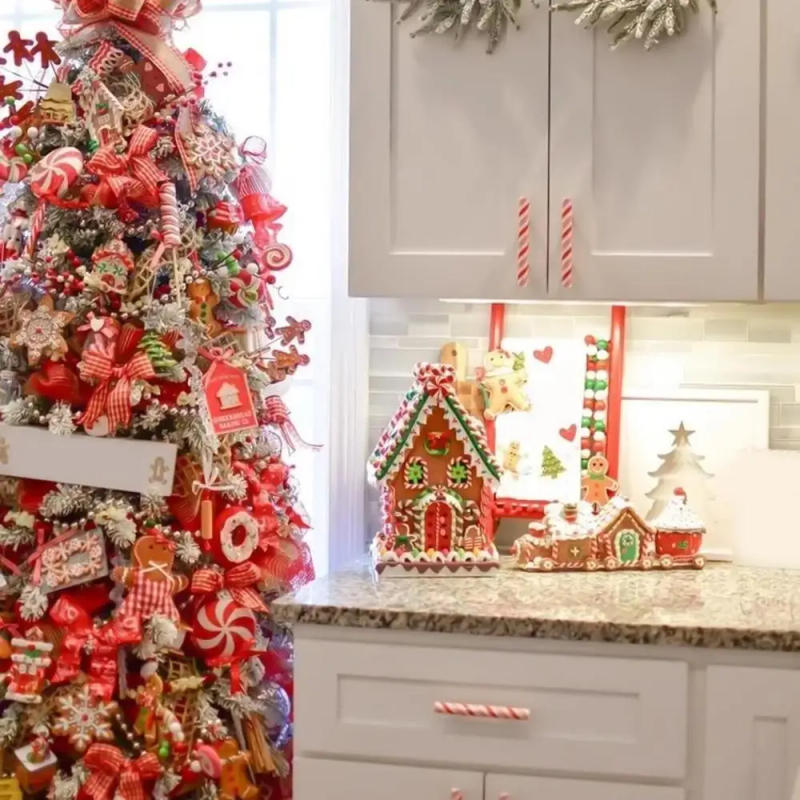 Description Picture 3 of item2 Pieces Christmas Knob Covers Creative Cabinet Dresser Pulls Christmas Drawer Knobs Microwave Oven Door Handle Protection cover