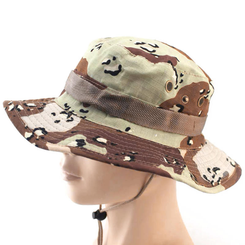 Description Picture 4 of itemNewest Camouflage Outdoor Fishing Caps Mountaineering Round Boonie Hats Summer Military Camping fisherman Men Sun Protection Hat