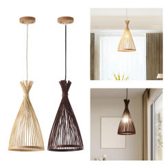 Lamp Shade Pendant Light Fixtures Elegant Lamp Cover Bamboo Lampshade for Cafe Dining Room Kitchen Island Bedroom Hanging Lamp