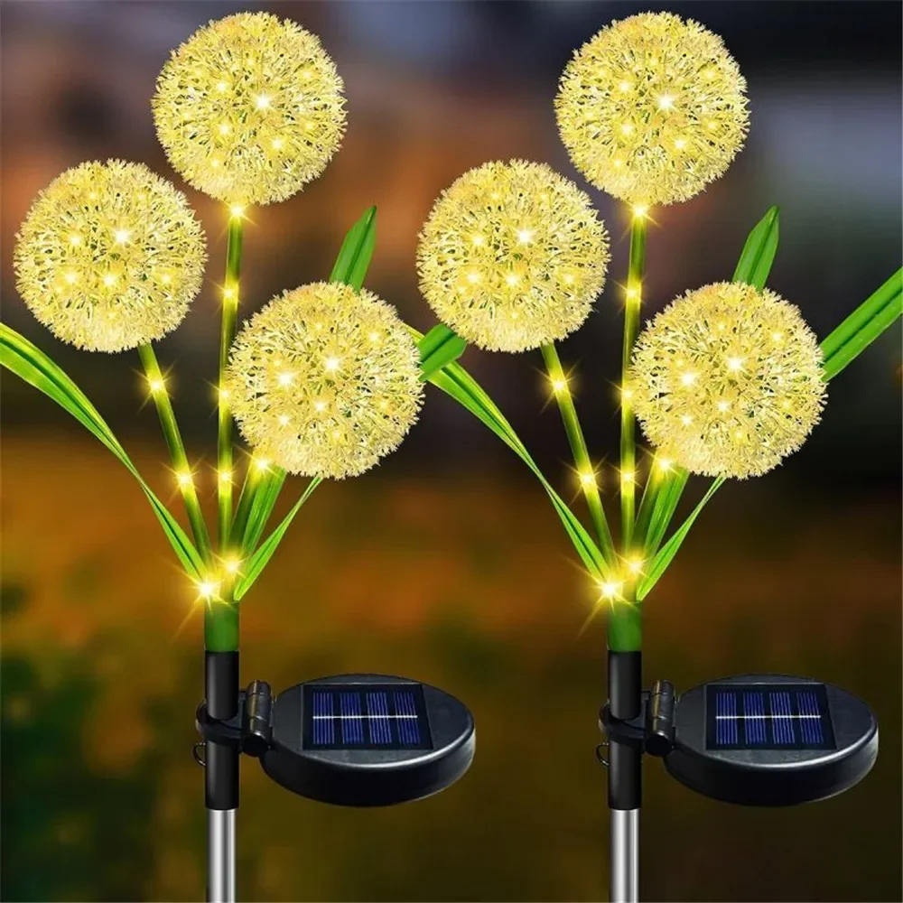 Description Picture 5 of itemSolar LED Onion Head Lawn Lamp Outdoor Ground Plug Lamp 3Heads Onion Head Lamp Garden Park Holiday Decoration Atmosphere Lights