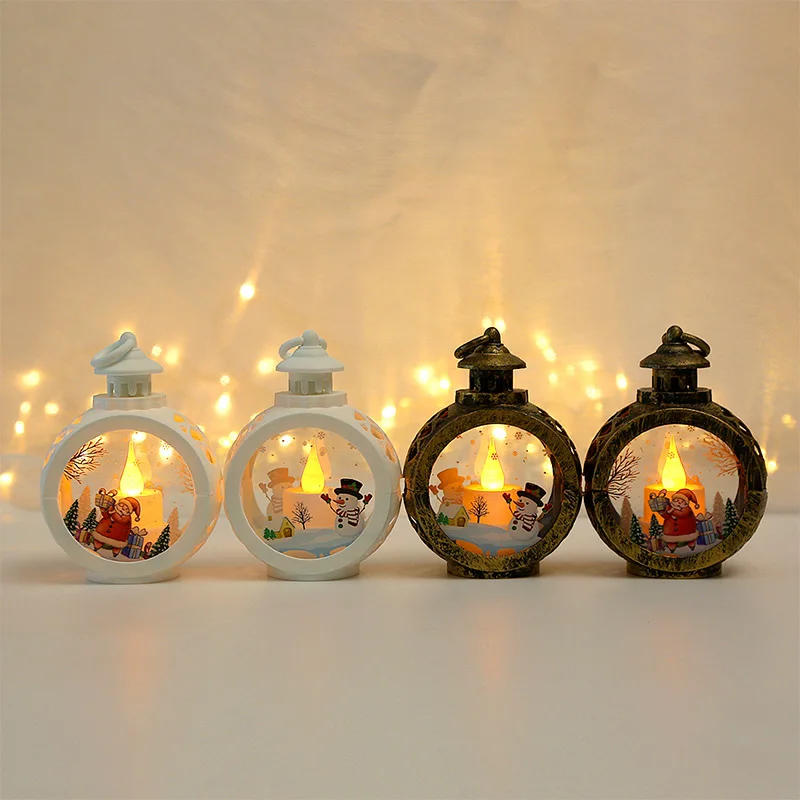 Description Picture 2 of item2025 LED Portable Lantern Santa Claus Lamp Decor Christmas Xmas Tree Wind Lights Pendant Navidad Christmas New Year Decoration