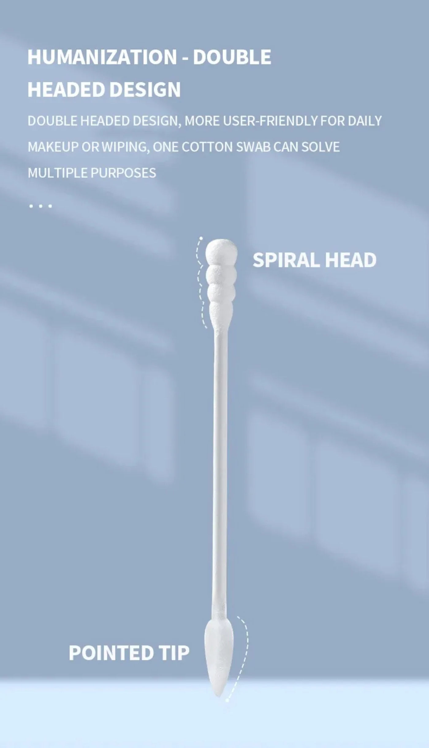 Description Picture 5 of item200Pcs/box - high-quality double ended cotton swabs - suitable for personal cleaning gentle makeup removal makeup swabs etc