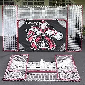 Description Picture 2 of itemGoal Folding Hockey Training Goal Net w/ Backstop, Targets, & Shooter Tutor , Red/White, 2-Inch