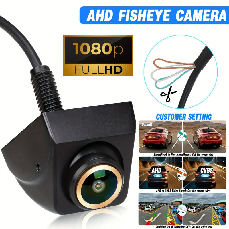 Description Picture 2 of itemAHD 1080p Rear View Camera with Fisheye Lens Night Vision Waterproof CCVD for Auto Reversing Monitor Backup Parking
