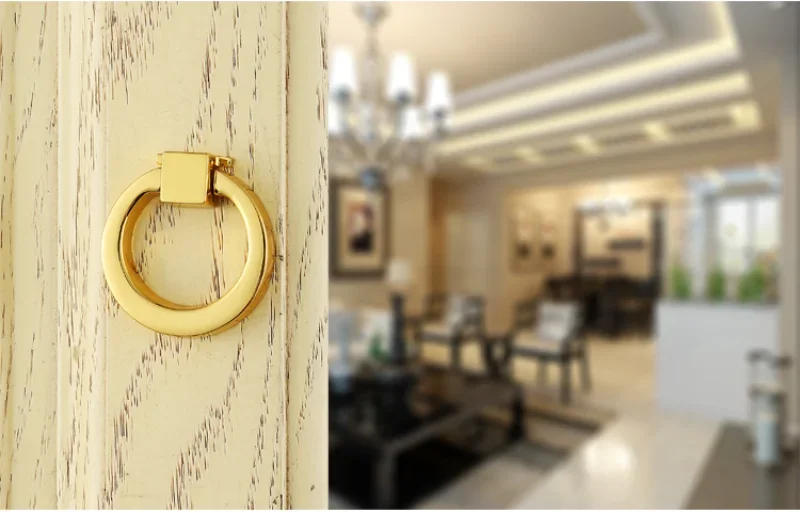 Description Picture 6 of itemRing Wardrobe Drawer Pull Ring Cabinet Shoe Cabinet Ring Handle Zinc Alloy Handle Gold / Silver / Black