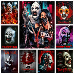 Terrifier 2 Movie The Horror Clown Diamond Painting Art Classical Halloween Damien Leone Film Mosaic Cross Stitch Room Decor