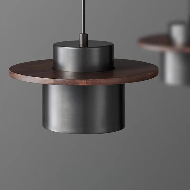 Description Picture 5 of itemAll Copper Retro Bedroom Pendant Light Simple Modern Walnut Wood Quiet And Stylish Restaurant Bar Counter Pendant Light