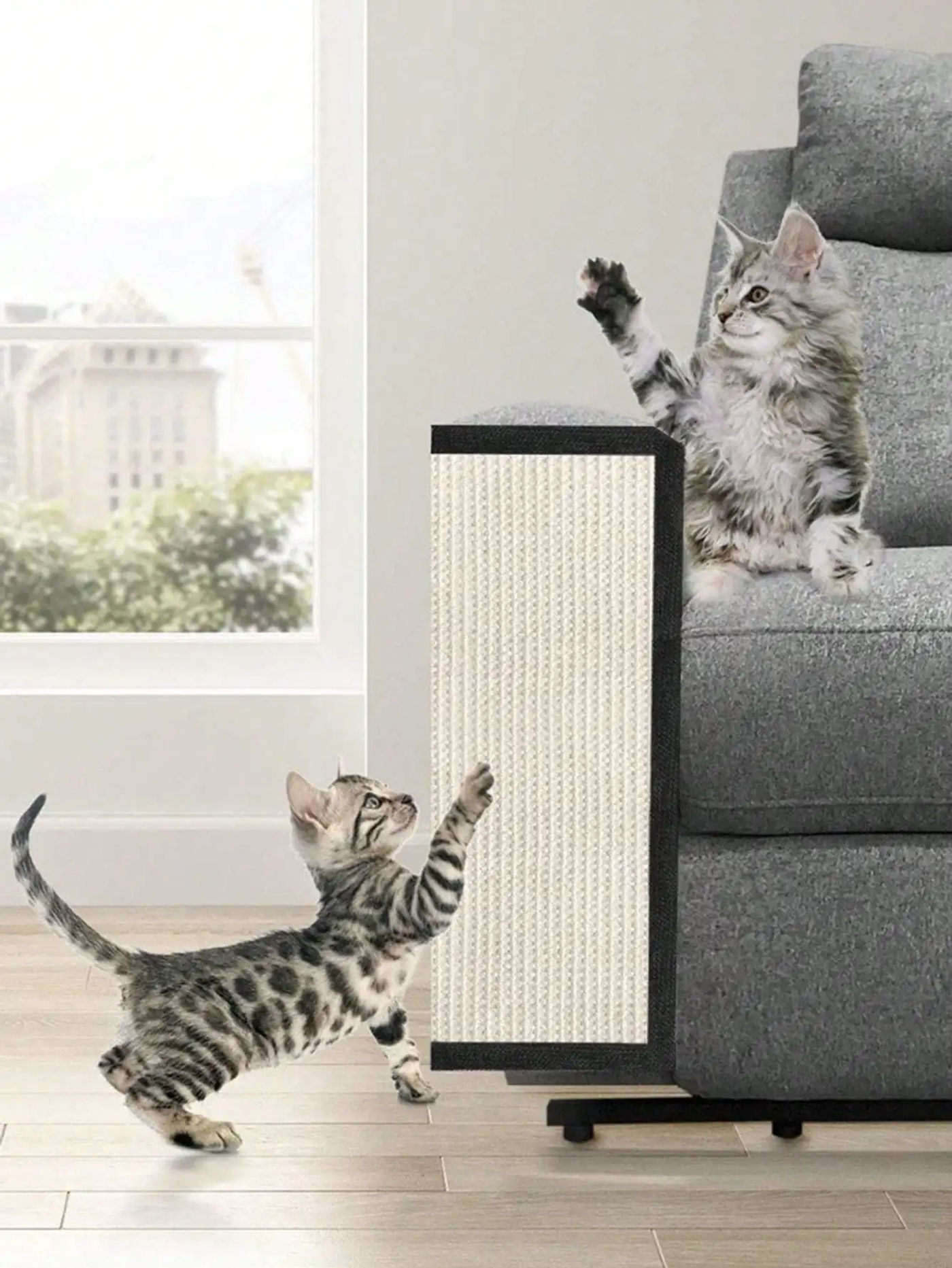 Description Picture 5 of item1pc Cat Scraper Pad Sisal Cat Training Scratch Pad Table Leg Scratcher Furniture Protection Mat Sofa Protector Scratch Carpet